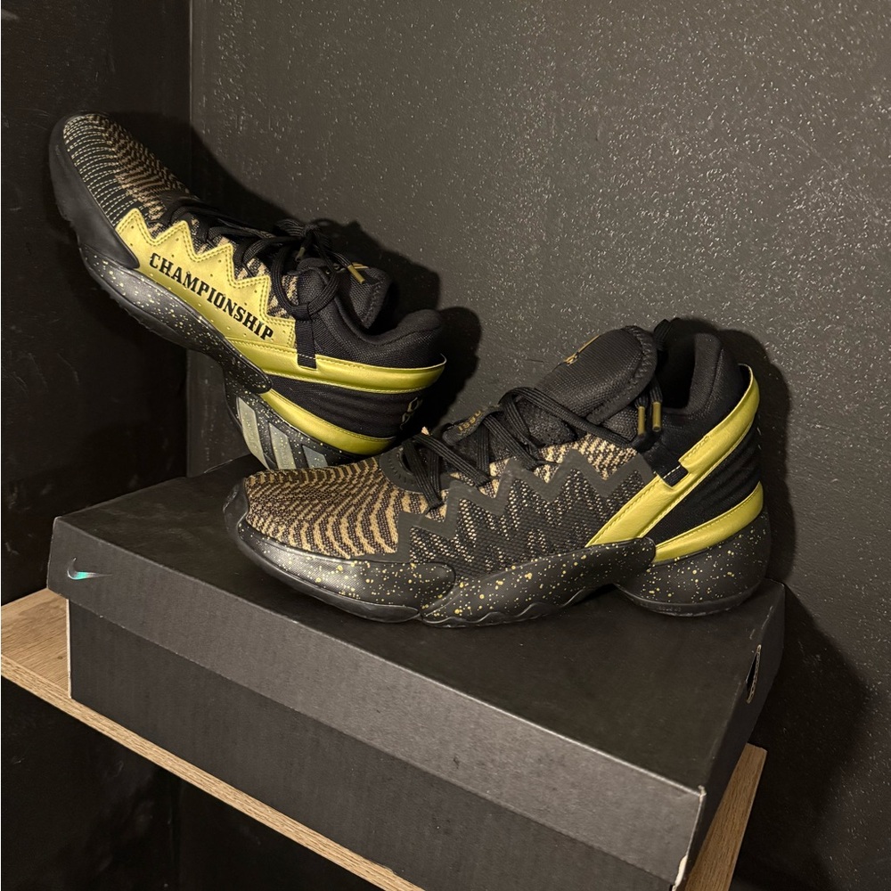 adidas Black and Yellow Athletic Shoes